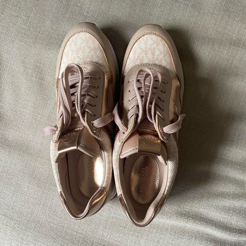 Michael Kors Women’s Blush Rose Gold Wedge Sneakers - Picture 5 of 5